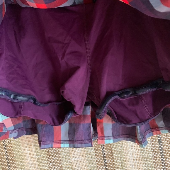 Lululemon Athletic Skirt Bottom Women Plaid Size 10 Casual Outfit Purple - Picture 3 of 4